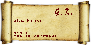 Glab Kinga névjegykártya